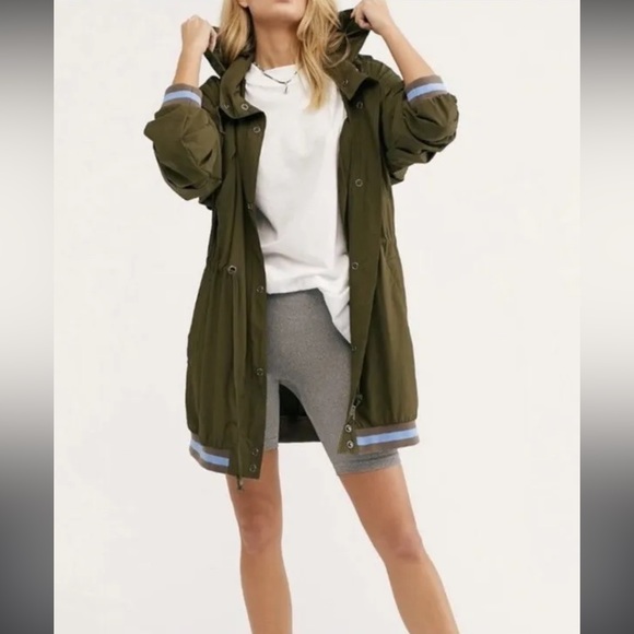 Free People Jackets & Blazers - Free People Wind Swept Hooded Jacket in Wild Sage Green